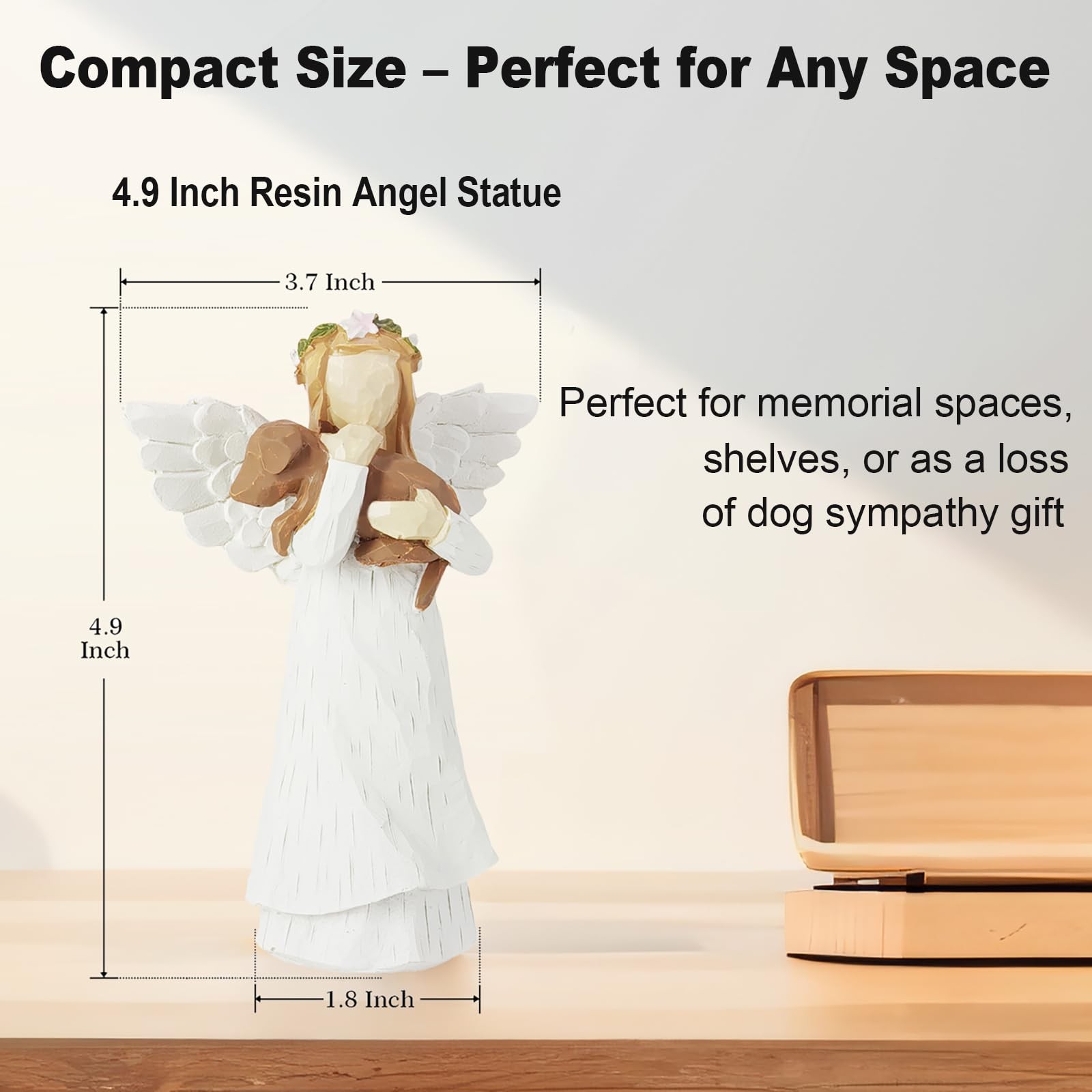 Angel of Friendship Dog Memorial Figurine with Rainbow Bridge Bracelet, 4.9 H…