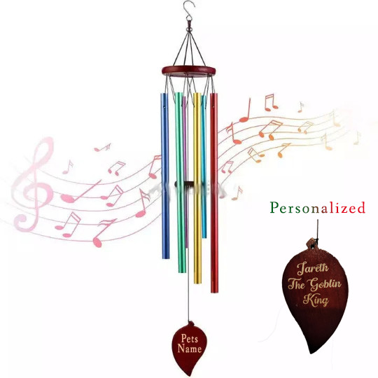 Personalized Windchime Rainbow Bridge Pet Memorial – Cat Memorial – Dog Memorial