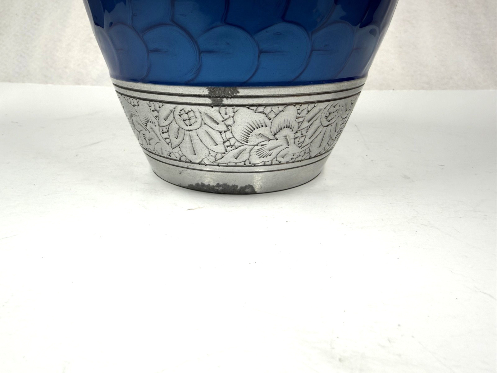 Navy Elegance Blue with Silver Angel Wings Cremation Urn for Ashes