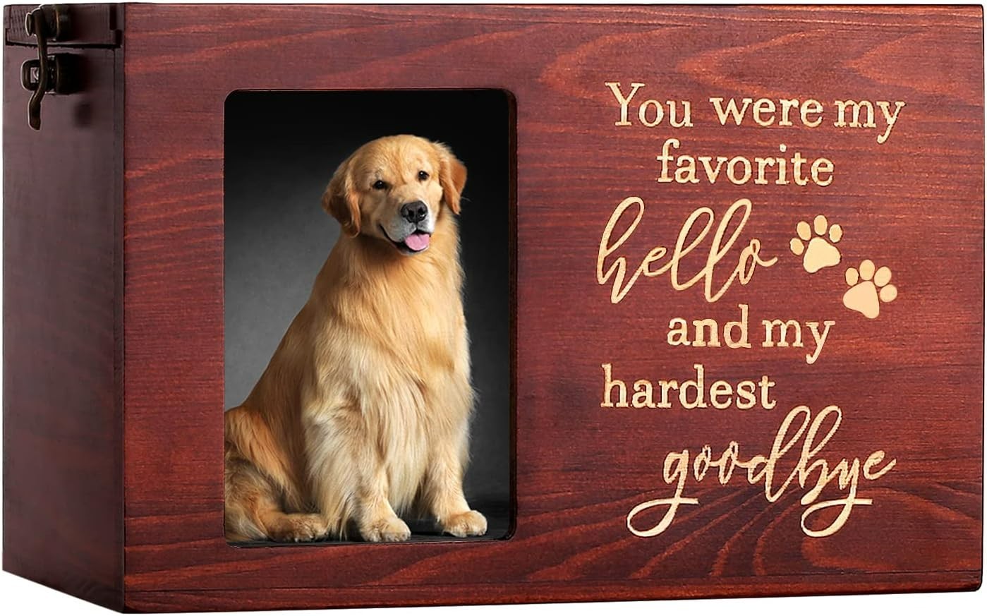 Handcrafted Pinewood Pet Cremation Urn – Elegant Keepsake Box for Final Resting