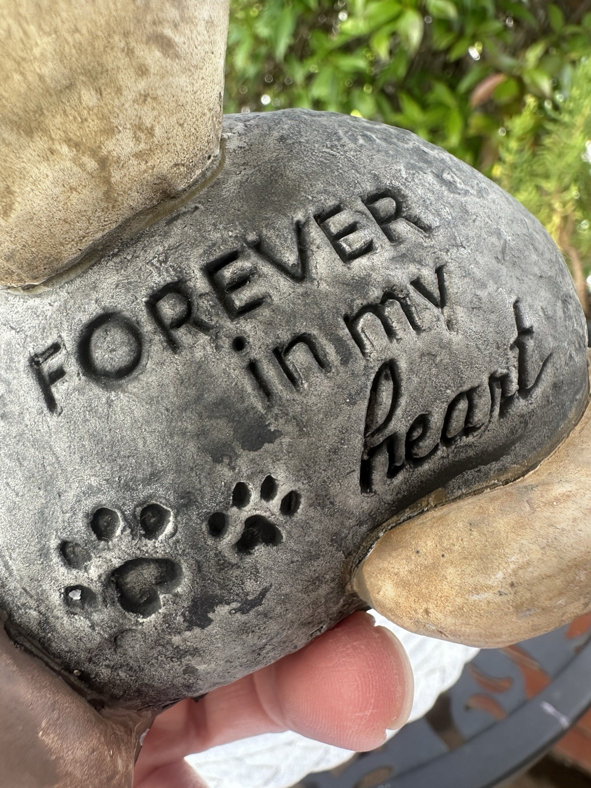 Forever In My Heart Keepsake Angel Dog Puppy Memorial Rock Grave Marker