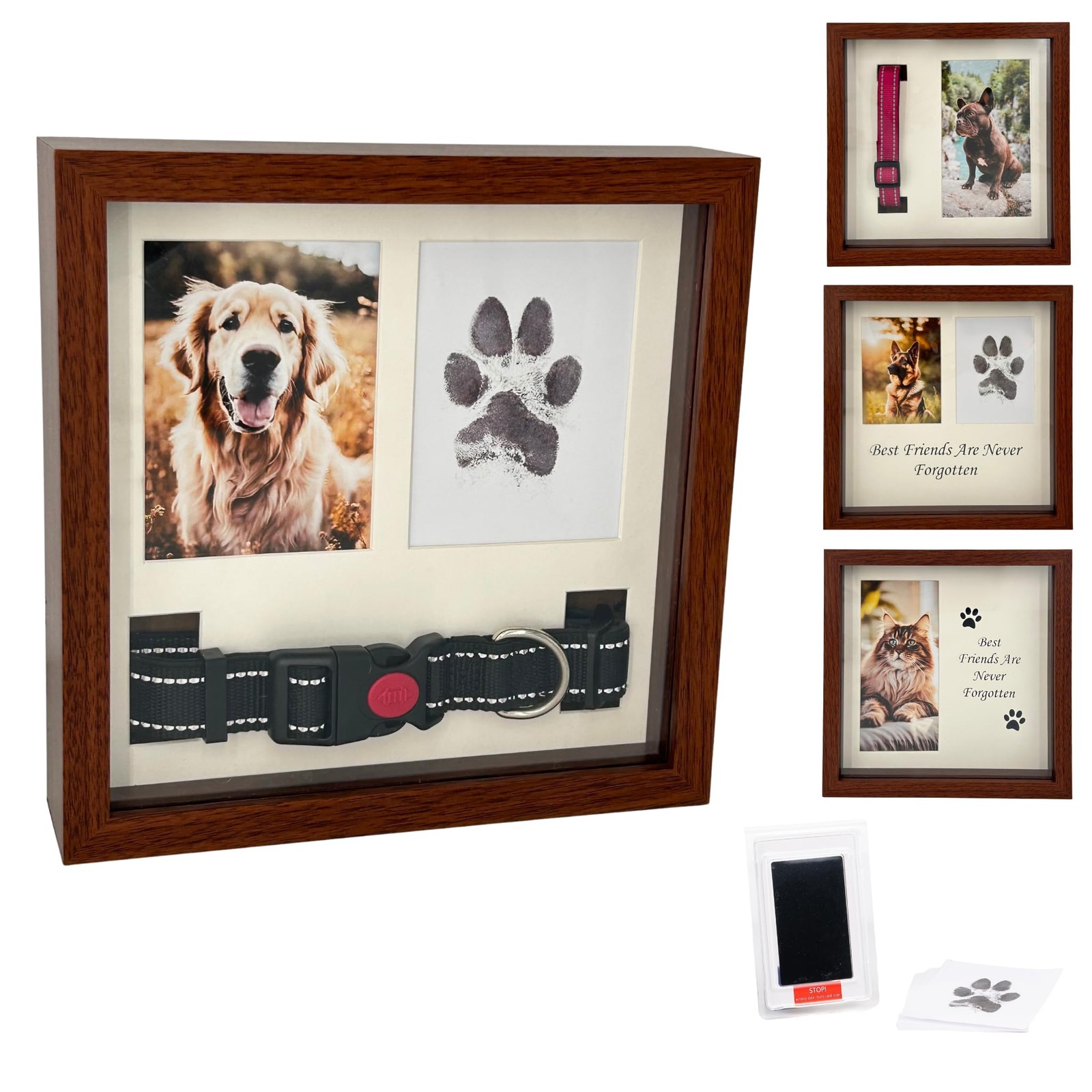 Memorial Picture Frame for Pets – Paw Print Kit – Remembrance for Dogs & Cats…