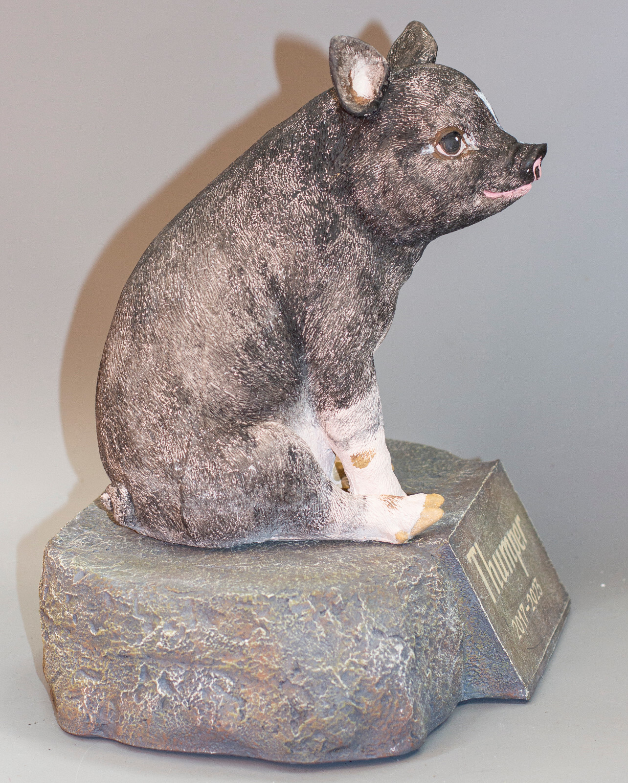 Unique Urn Pig Ashes Pet Memorial Stone Hog Grave Statue Animal Funeral Decor