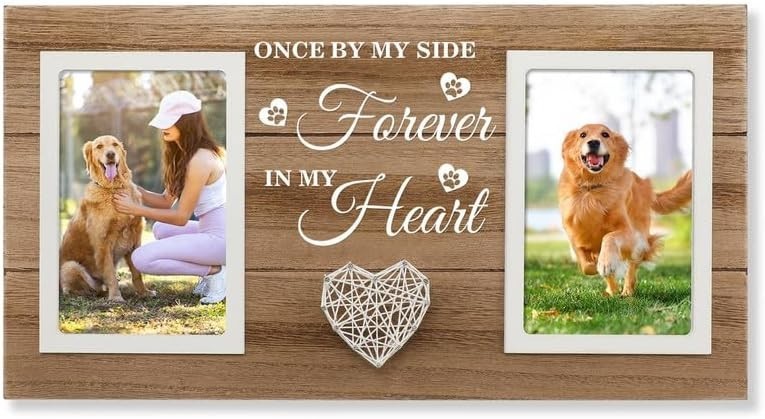 Dog Memorial Picture Frame, Pet Dog Memorial Gifts for Loss of Dog, Passed Aw.
