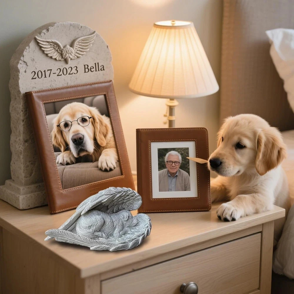 Dog Memorial Gifts for Loss of Dog Resin Pet Memorial Statue Guardian Angel