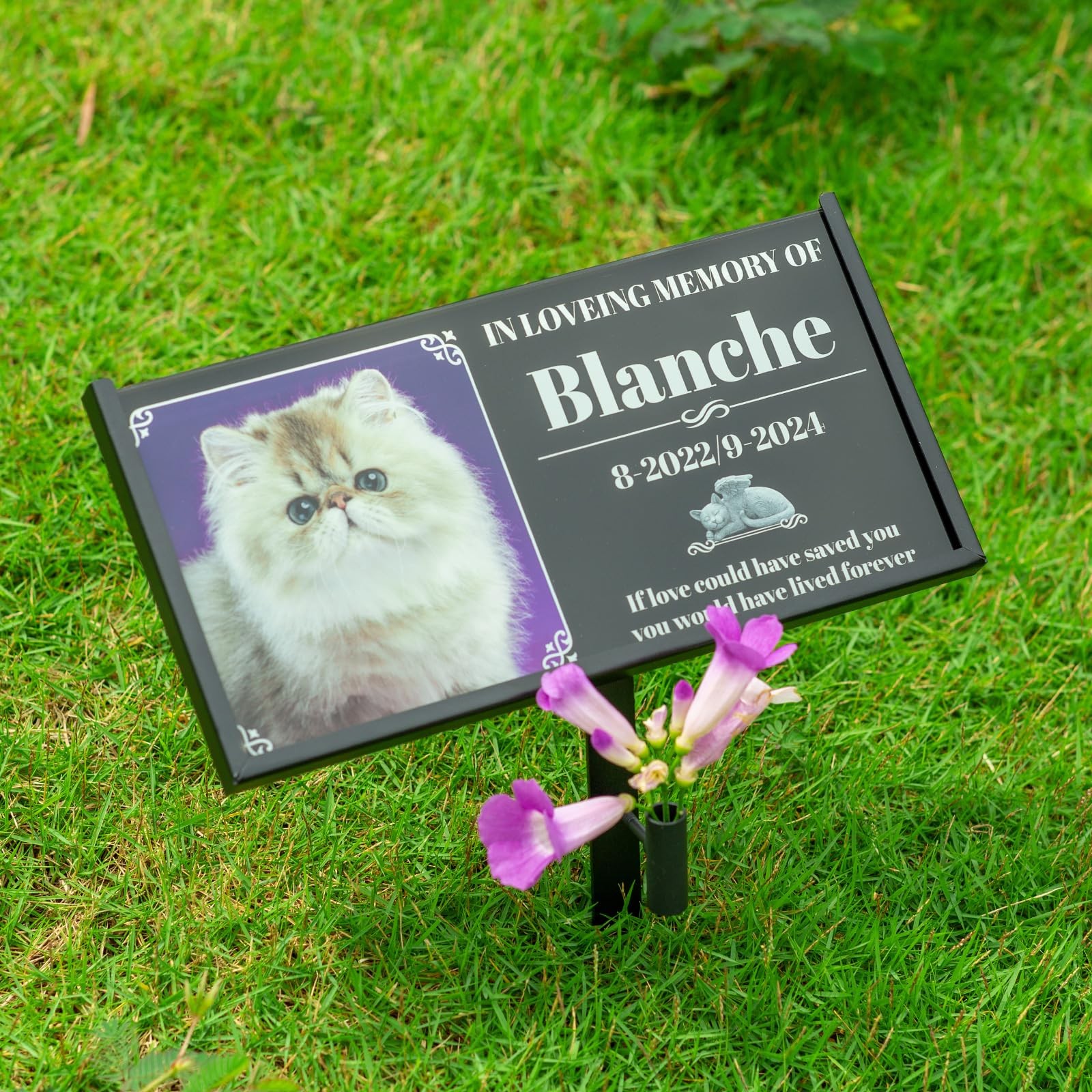 Grave Marker Stand Memorial Plaque Support For Pet 12×6 Inch Plaque