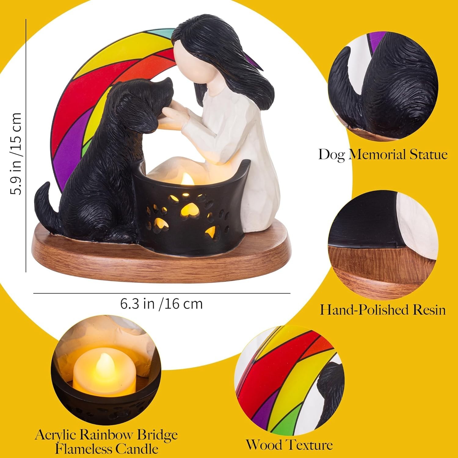 Heartfelt Dog Memorial Rainbow Bridge Figurine