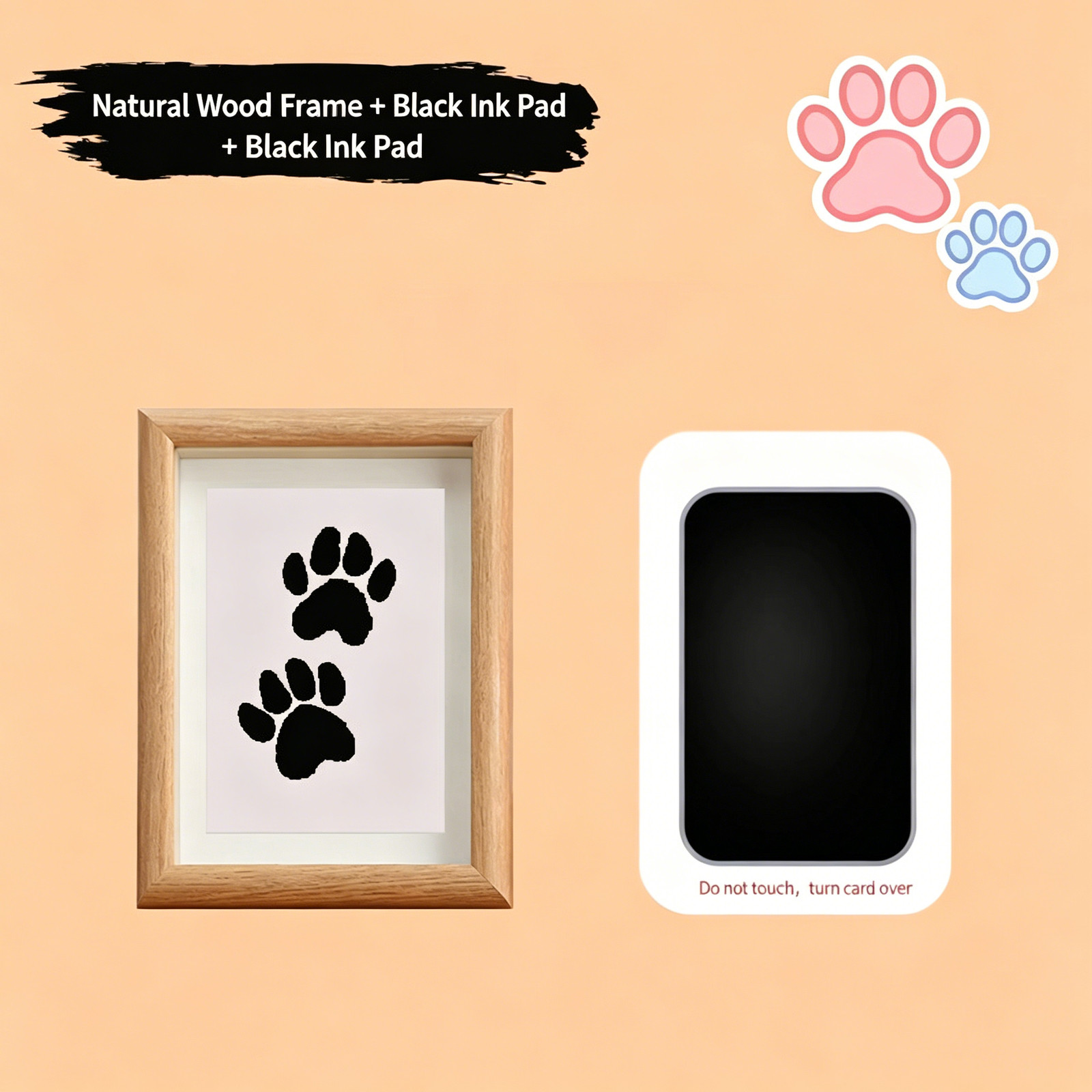 Pet Paw Print Memorial No-Wash Ink Pad Photo Frame Desktop Ornament Dog Cat Paw