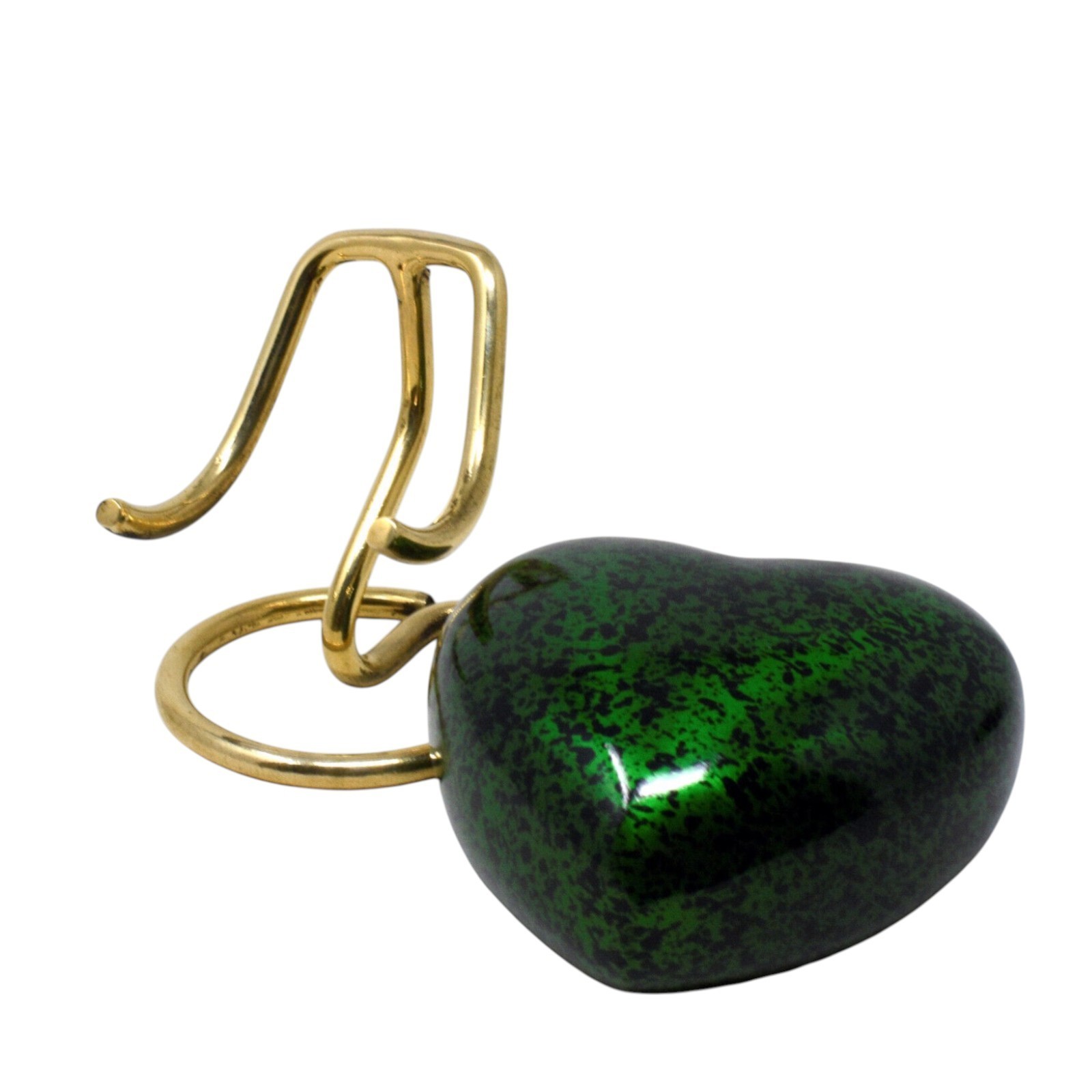 Custom Green Heart Cremation Keepsake Urn for Ashes with Display Stand & Box