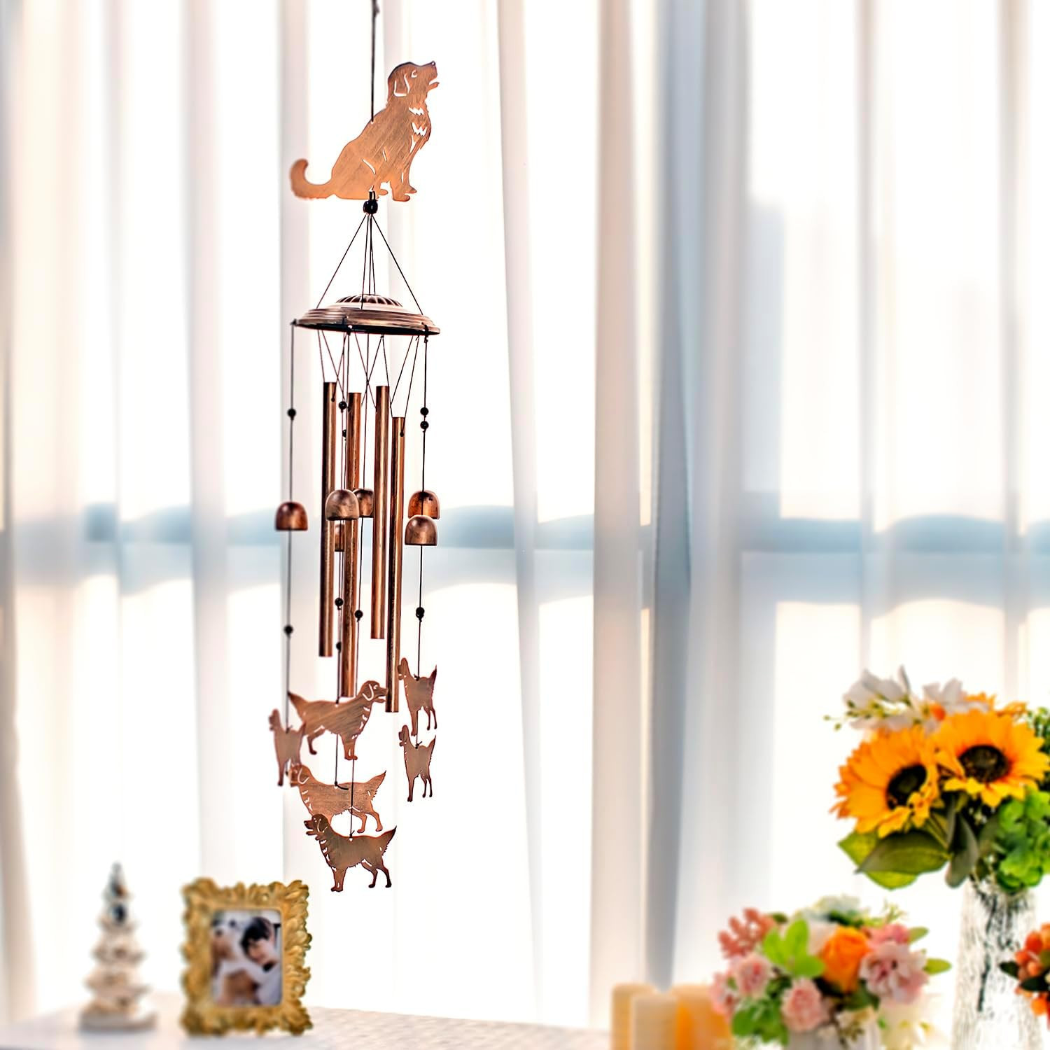 Golden Retriever Dog Wind Chimes for Outside,Dog Gifts for Women Men/Memorial Gi