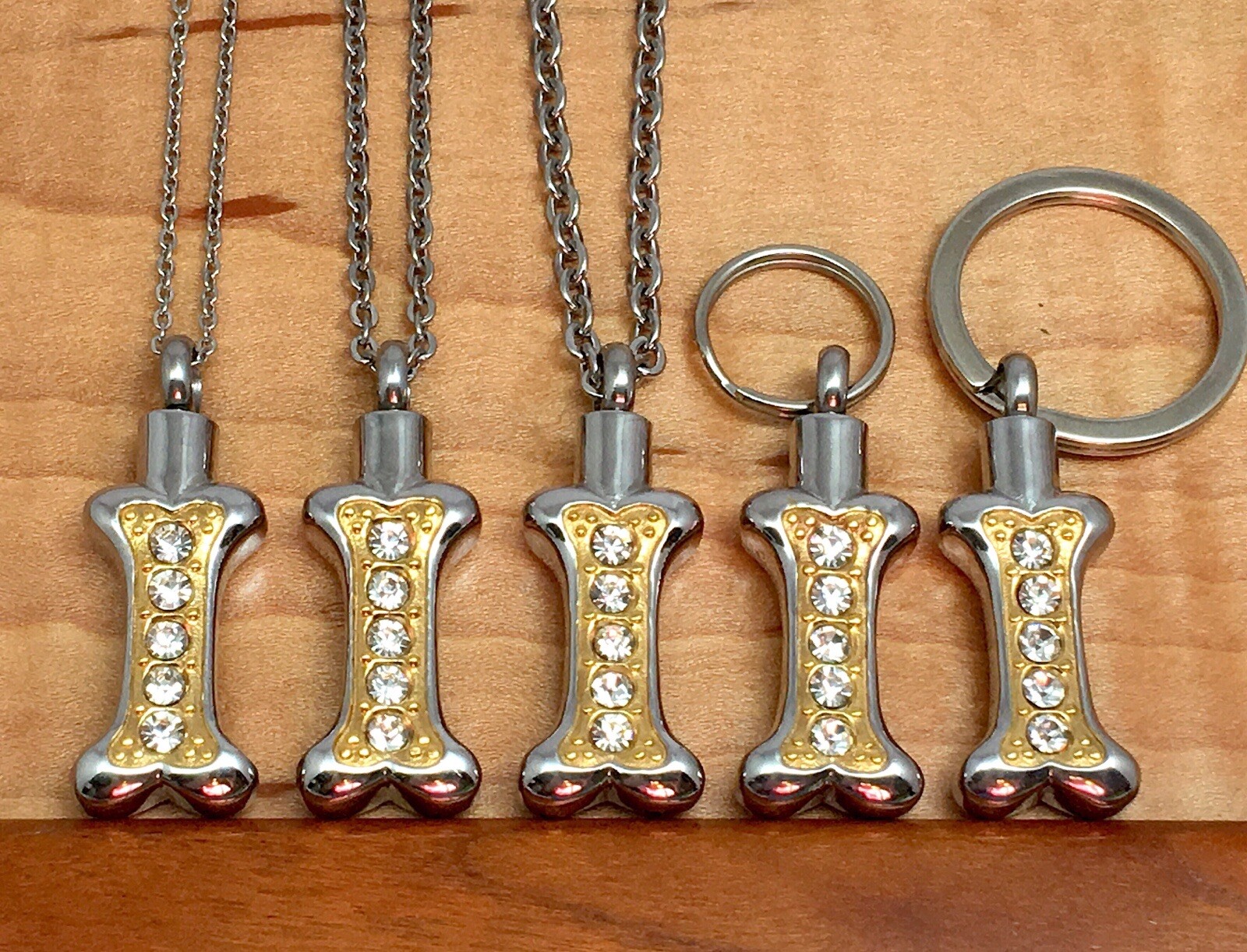 Dog Bone Cremation Necklace Crystals Ladies Urn Jewelry Pendant for Ashes Girls