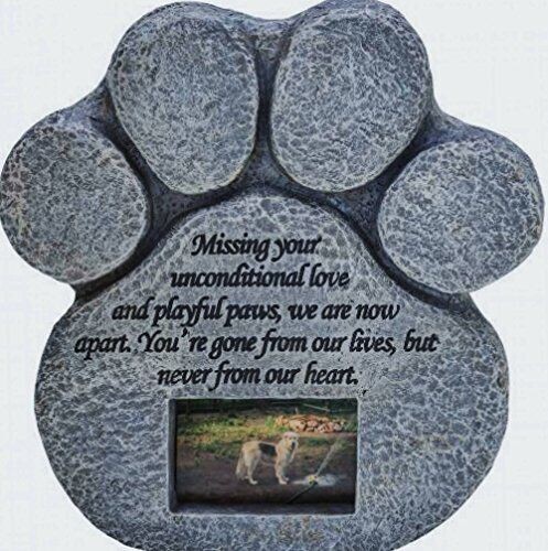 Urns Paw Print Pet Memorial Stone Gravestones Picture Grave Garden Dog Puppy New