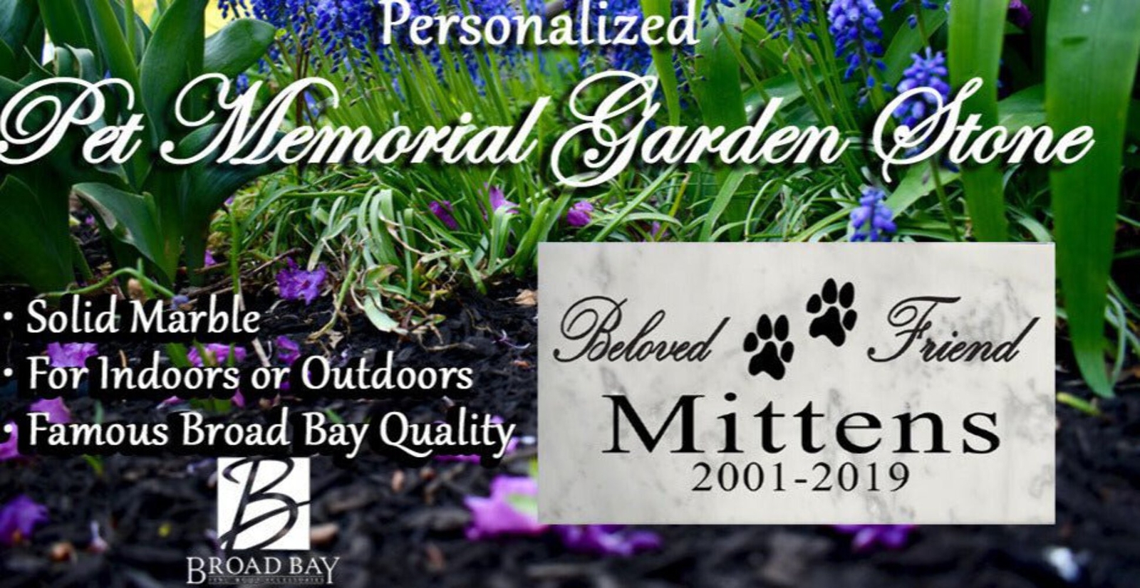 Cat Memorial Stone Plaque Grave Marker Personalized Headstone