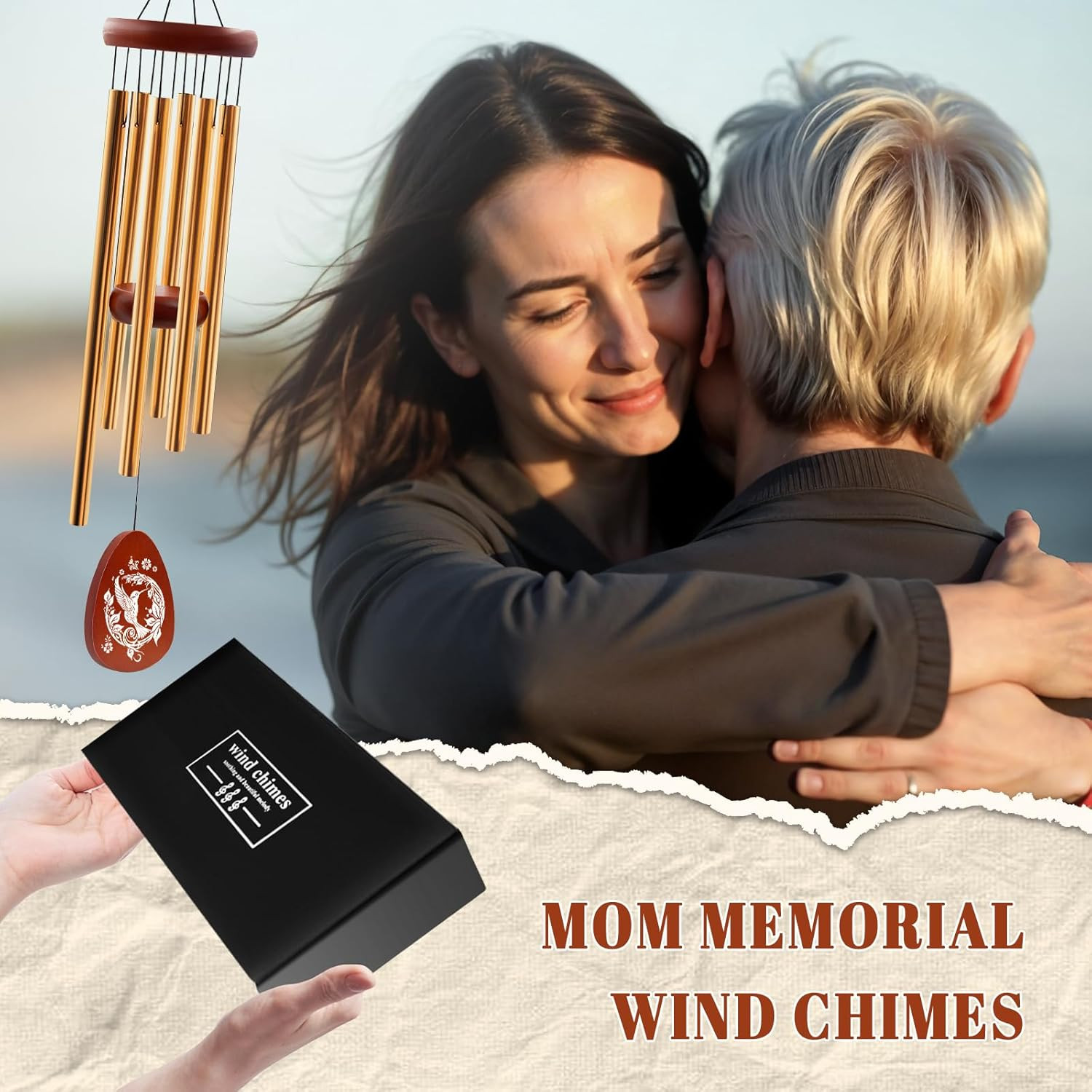 Memorial Sympathy Gifts for Loss of Mom, 25″ Memorial Wind Chimes for Loss of Mo