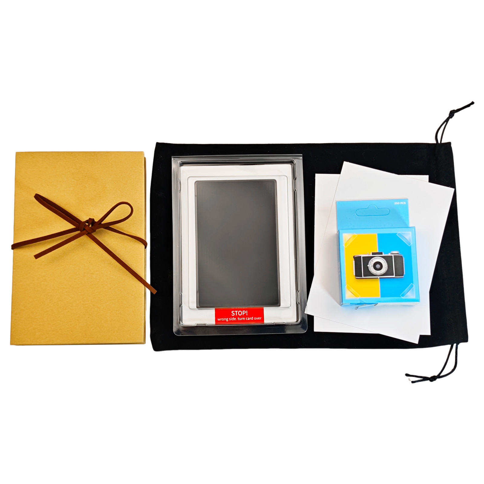 Pet Memorial Boxs Large Wooden with Paw Print Impression Kit & Album Photo Frame