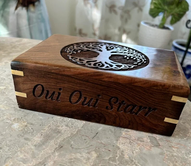 Pet Urn Custom Adult Cremation Keepsake Box Personalized Rosewood Tree of Life