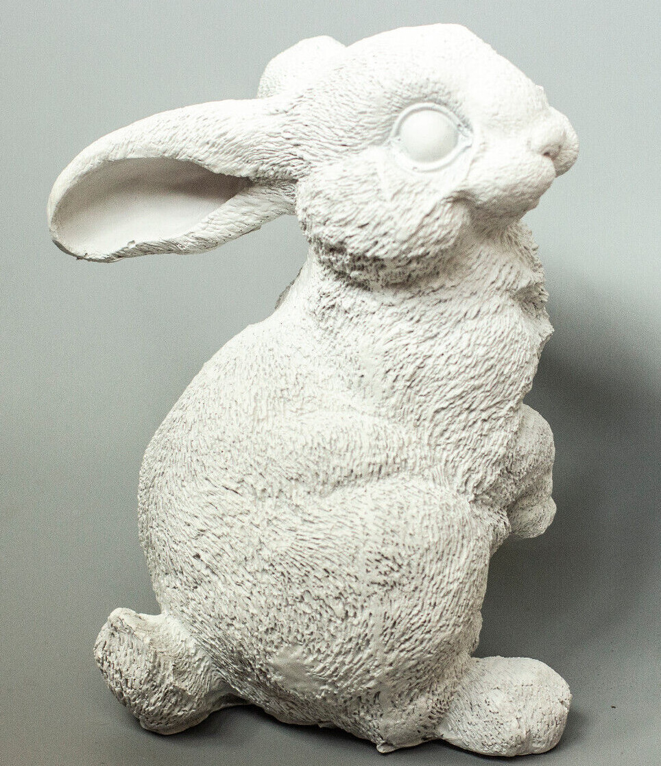 Unpainted Cremation Urn Pet Ashes Bunny Rabbit Loss Figure Memorial Grave Decor
