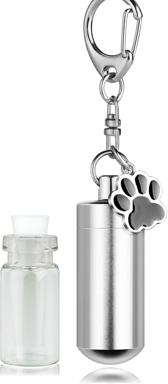 Waterproof Cremation Pet Urns Keychain for Dogs Ashes, Cylinder Cat Dog Urn for