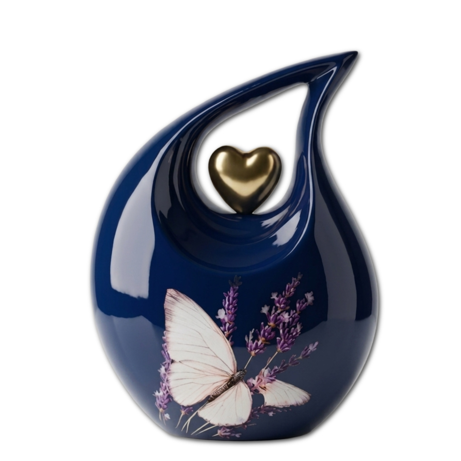 Blue Teardrop Cremation Urn Adult Human Ashes 200 Cu In Memorial Love Ones Earns