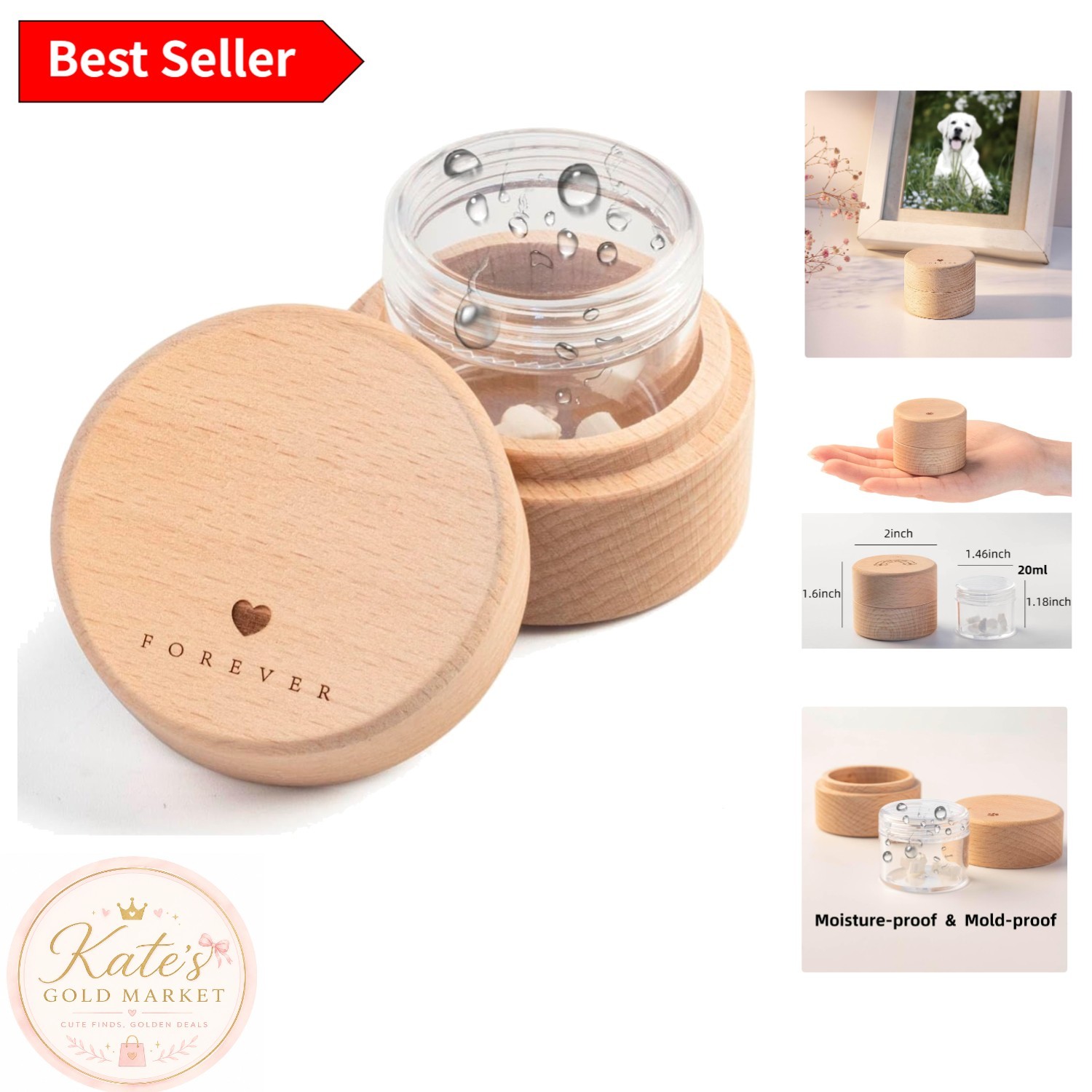 Elegant Heart-Shaped Pet Ashes Urn with Transparent Box – Forever Remembered