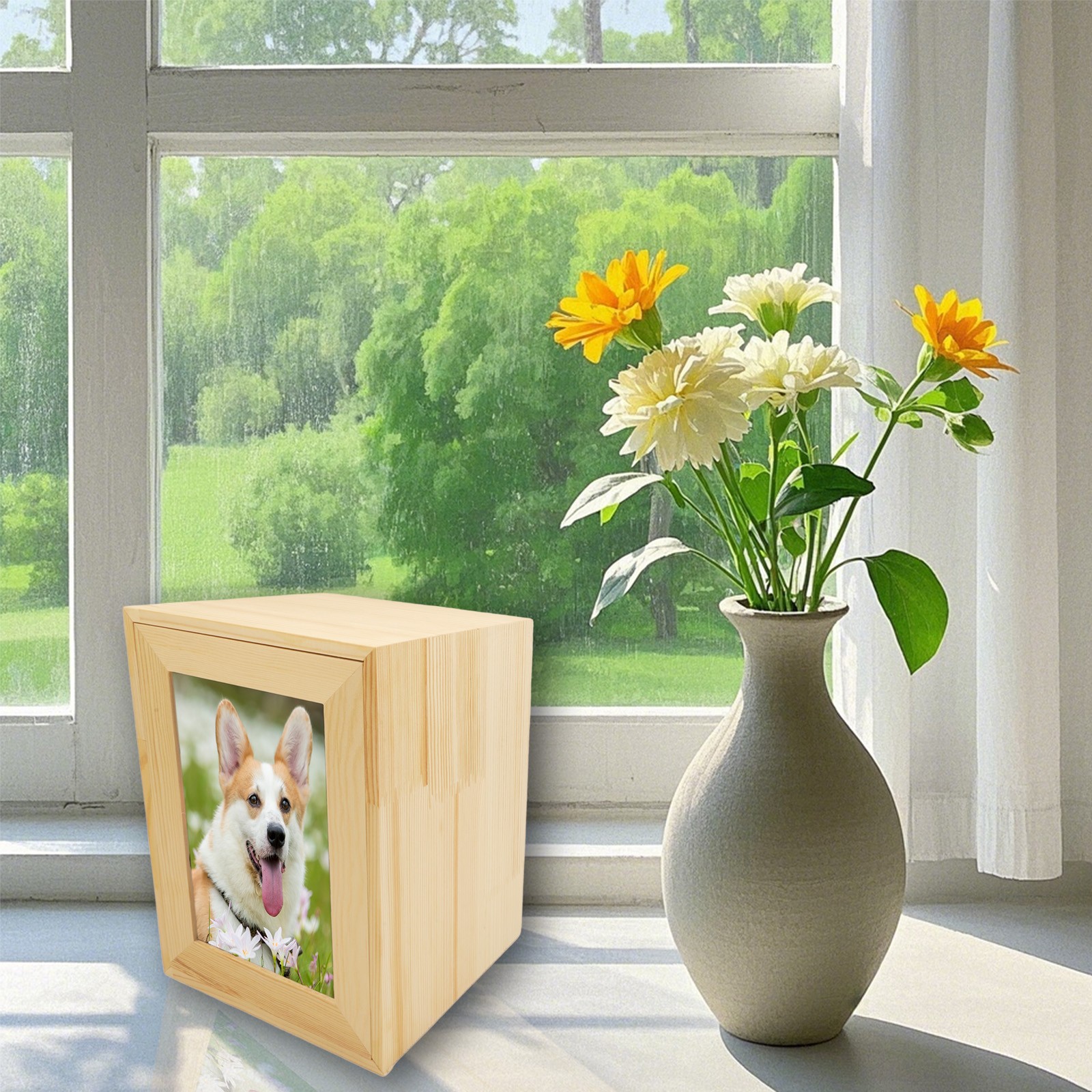Pet Urn for Ashes Wooden Memorial Urn Dogs & Cats with Photo Frame – Photo Frame