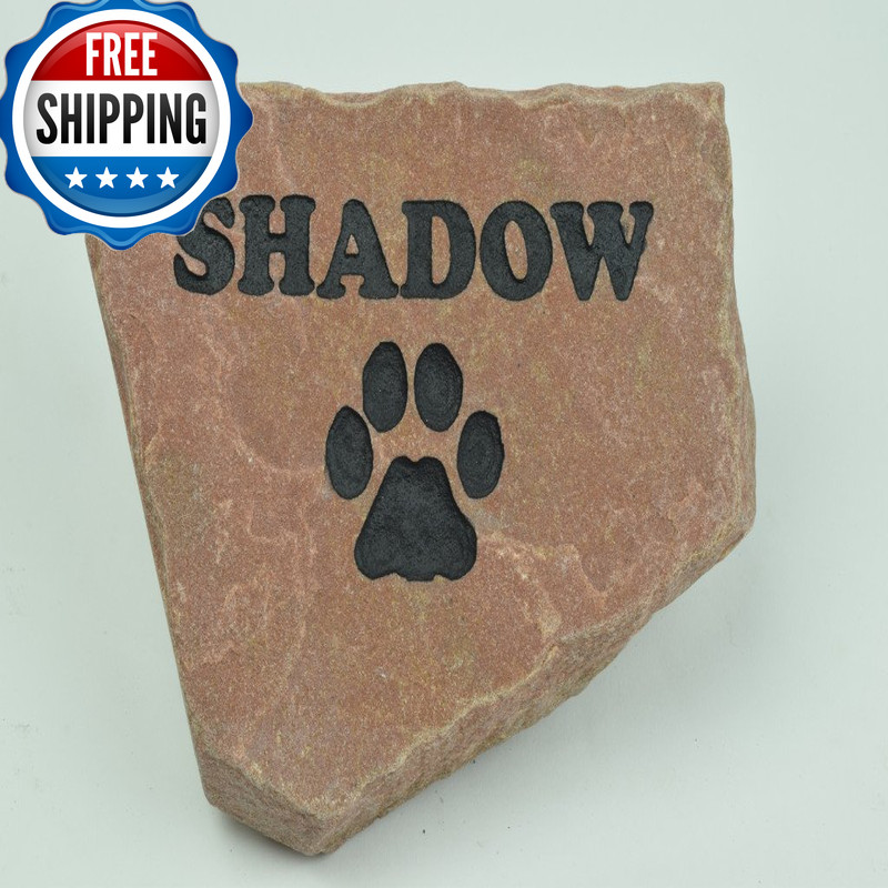 Graphicrocks Personalized Red Pet Memorial Stone Headstone Grave Marker Dog Or