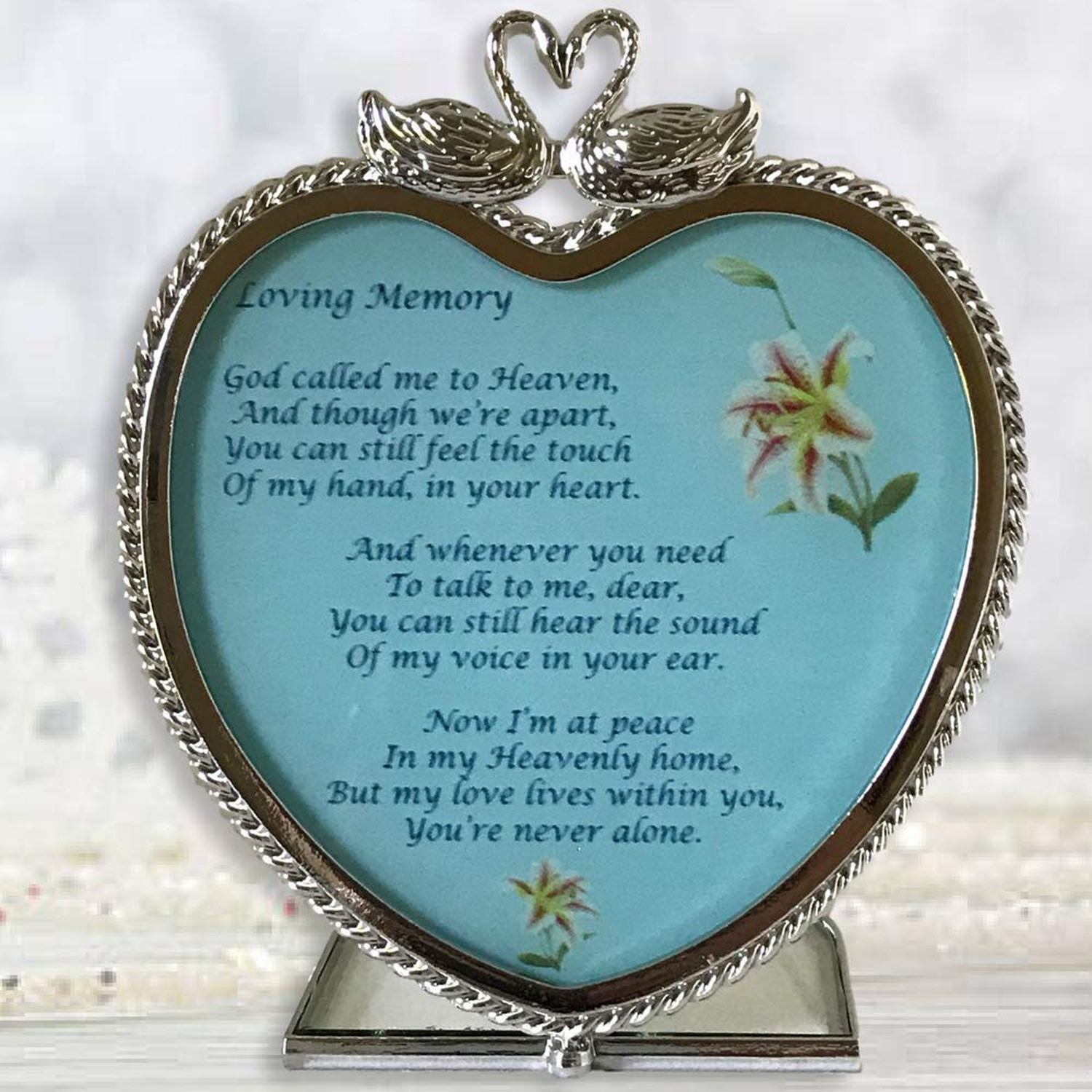 Sympathy Gift Memorial Candle Holder – in Loving Memory Heart Tealight Hol