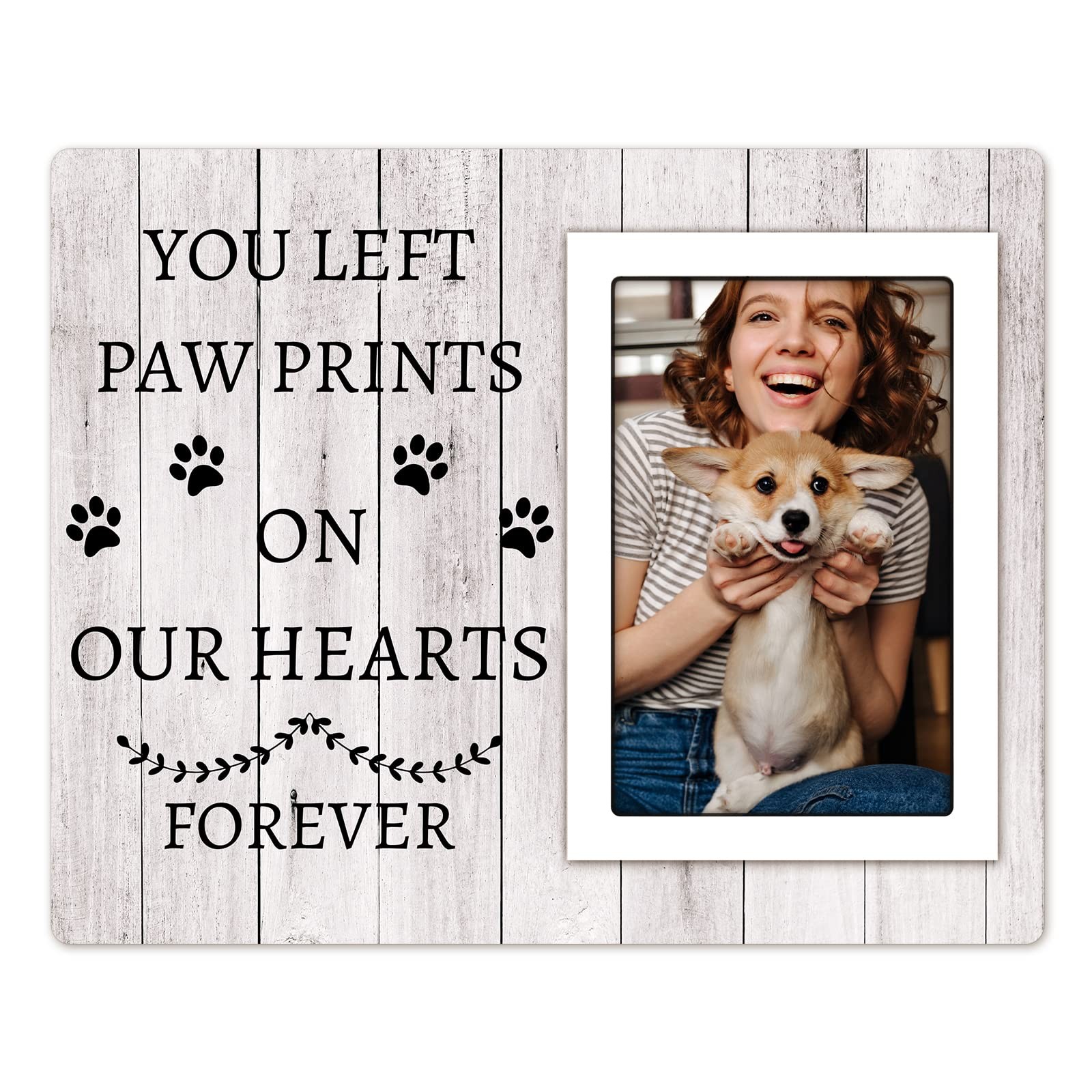 Spricoz Dog Memorial Picture Frame – Pet Gifts 4 x 6 inches, white