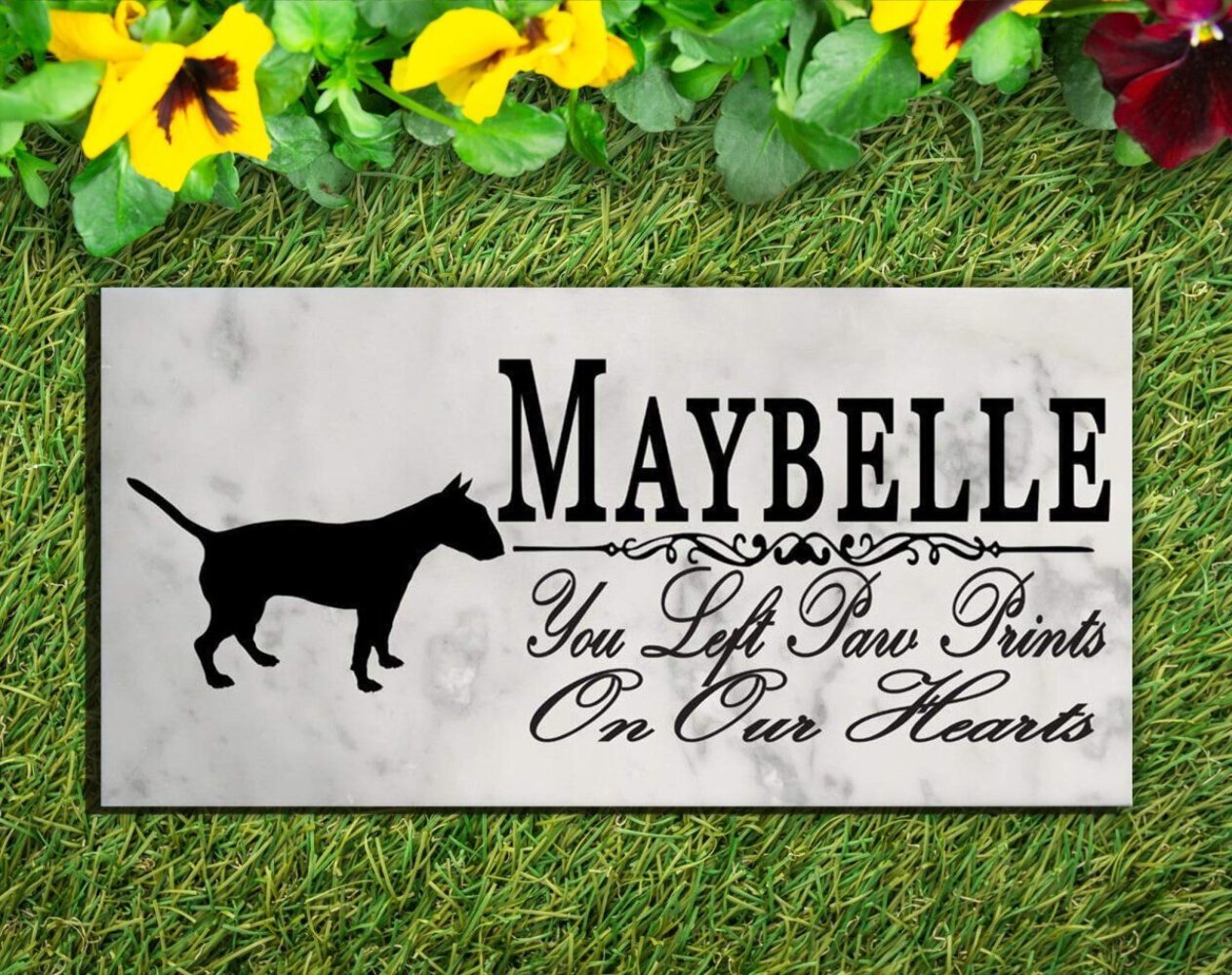 Bull Terrier Memorial Stone Plaque Personalized You Left Paw Prints On Our Heart