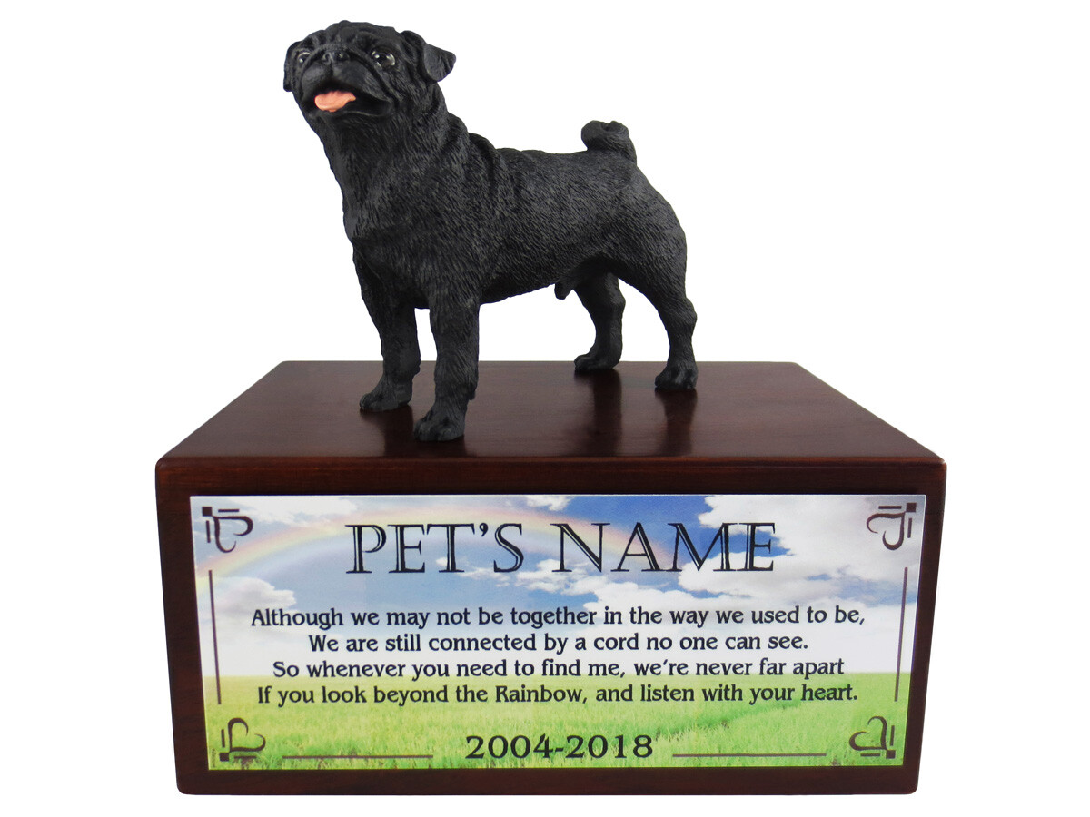 Conversation Concepts Black Pug with The Rainbow Poem Urn
