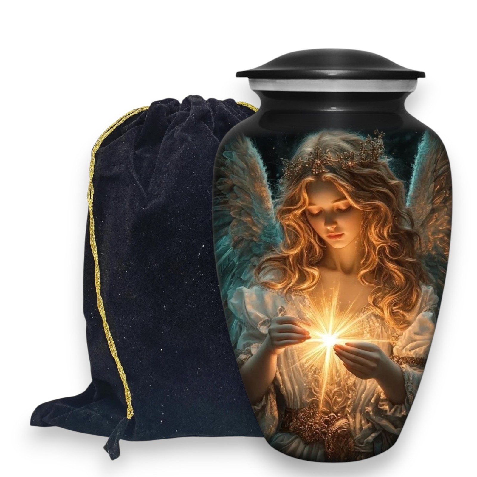 Cremation Urn for Human Ashes Adult Large 190 Cu In Guardian Angel Keepsake Urns