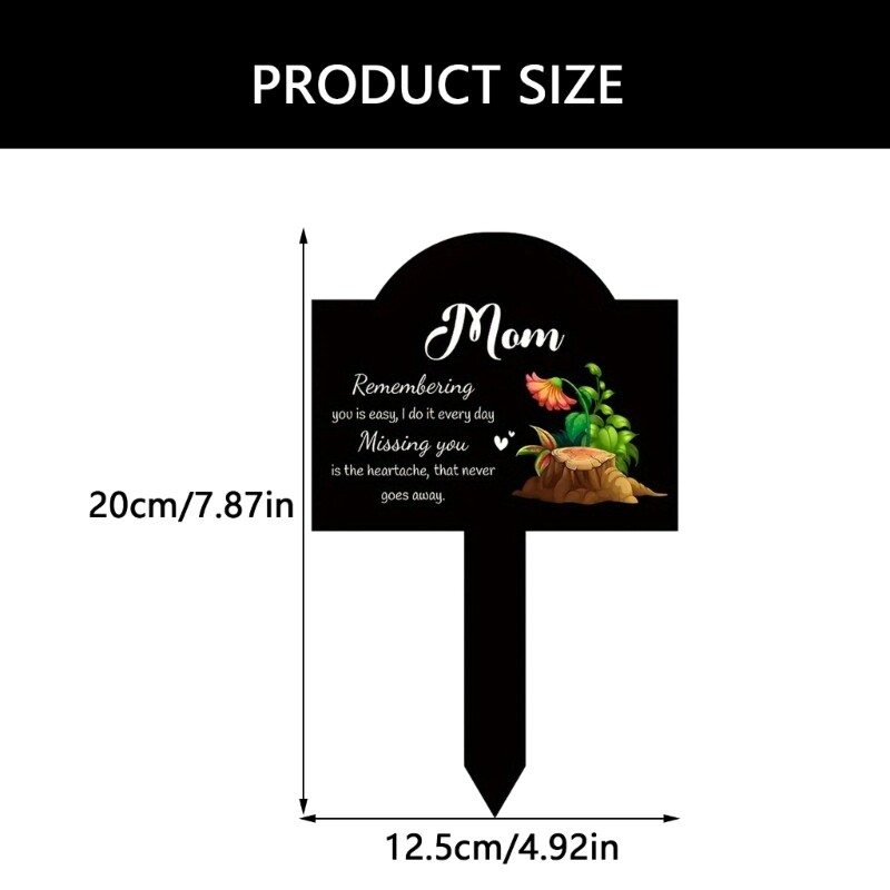 Acrylic Cemetery Memorial Grave Marker for Indoor or Outdoor Use Mom or Dad