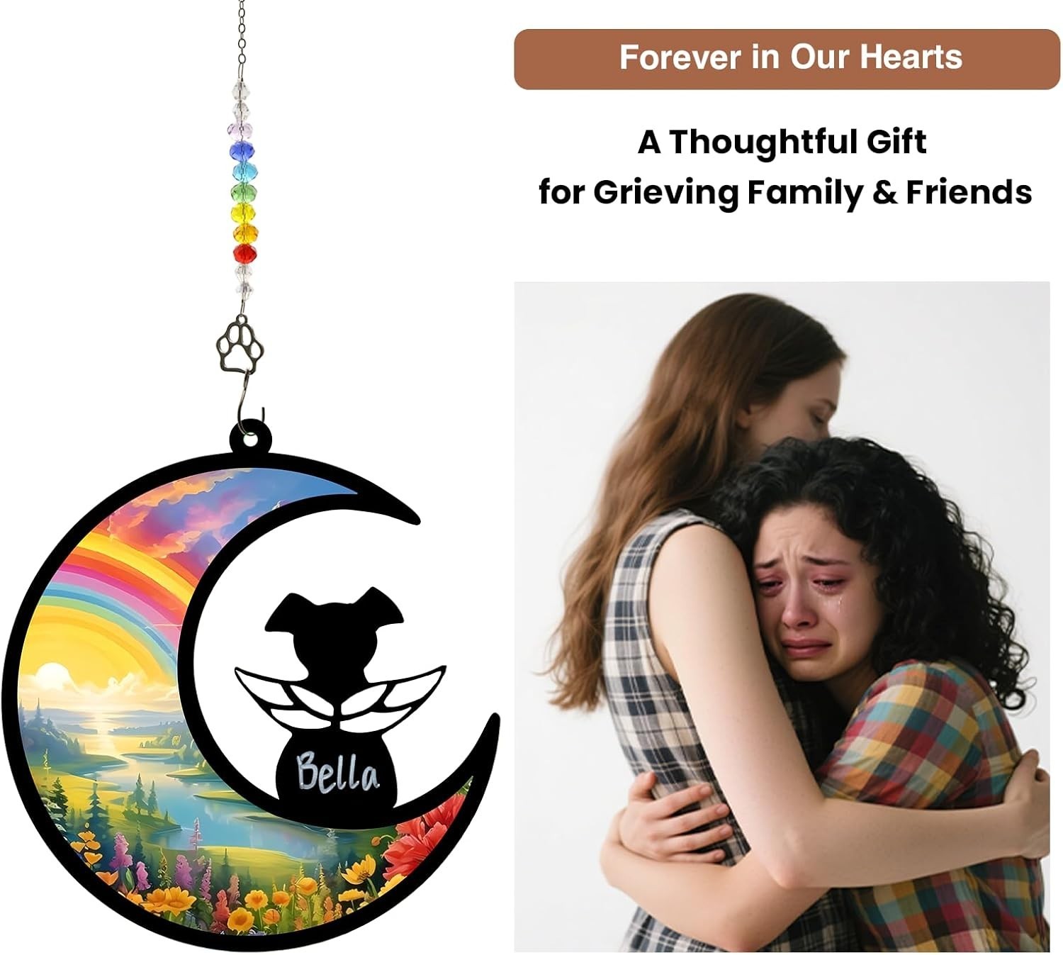Personalized Dog Memorial Gifts for Loss of Dog, Pet Sympathy Suncatcher