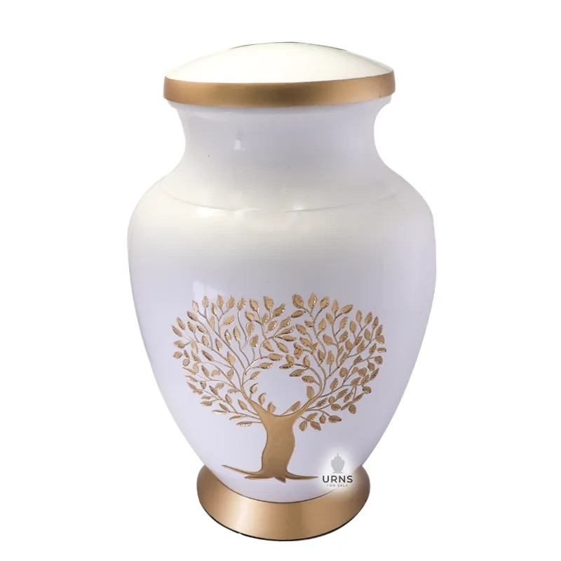 Tree of Life Ivory Golden Aria’s Memory Cremation Urn for Ashes
