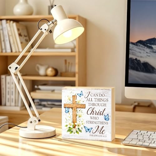 I Can Do All Things Through Christ Who Strengthens Wood Block Plaque Box Sign