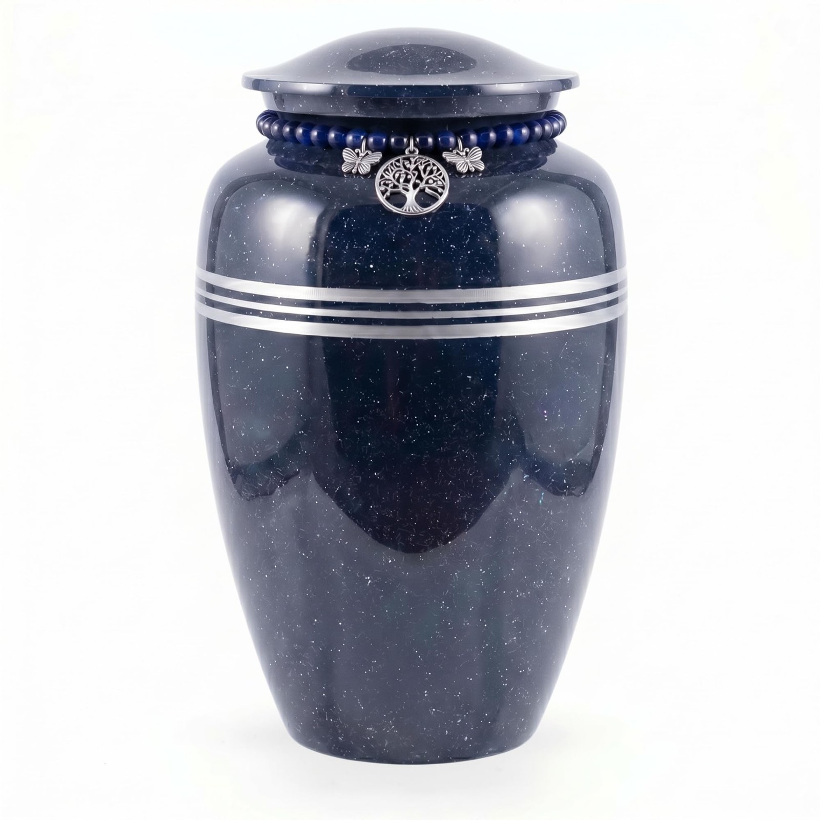 Cremation Urns for Human Ashes Adult Female/Male— Midnight Blue Metal Urn