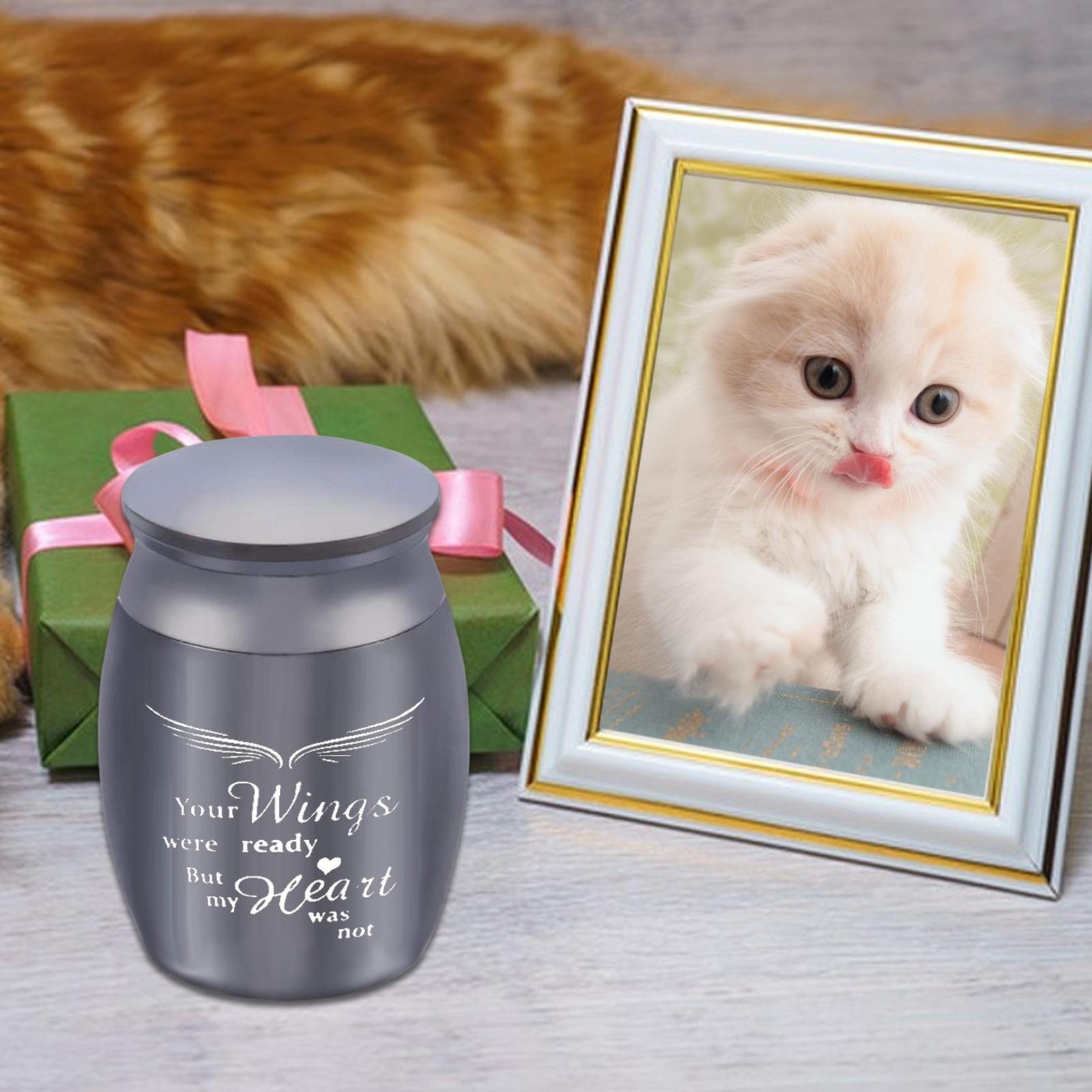 Dog Memorial Urn Casket, Keepsake Urn For Cremated Pet Ashes Mini Pet Urn Jar