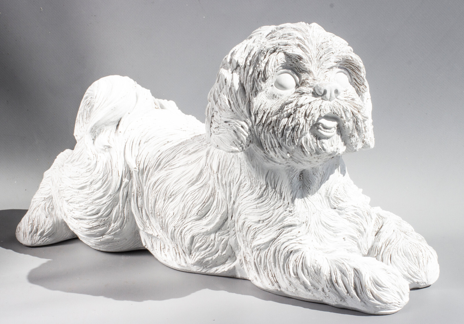 Unpainted Cremation Urn Bolonka Maltese Ashes Pet Memorial Funeral Sculpture Dog