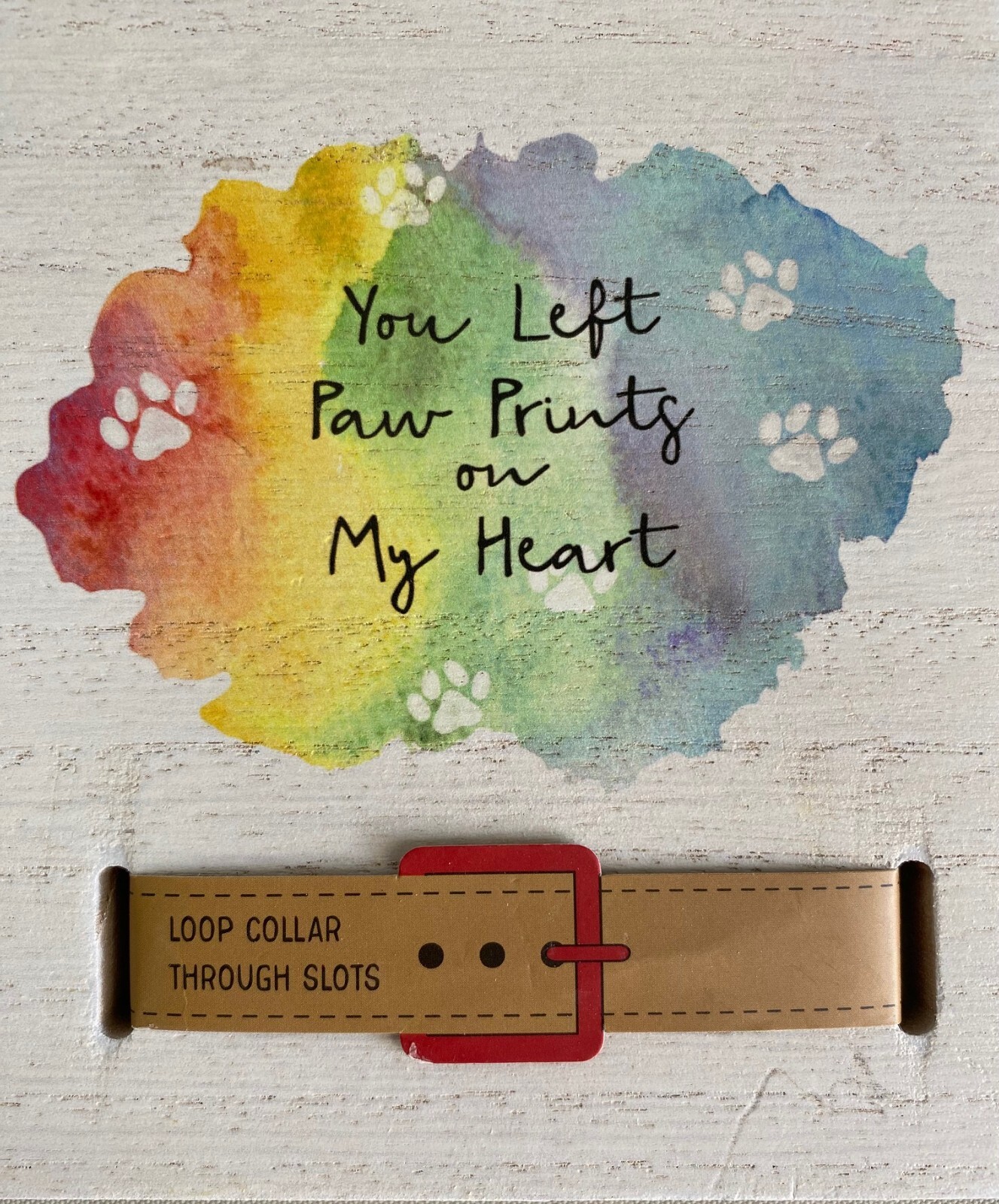 Pet Memorial Frame Photo and Collar Paw Prints on My Heart For Charity