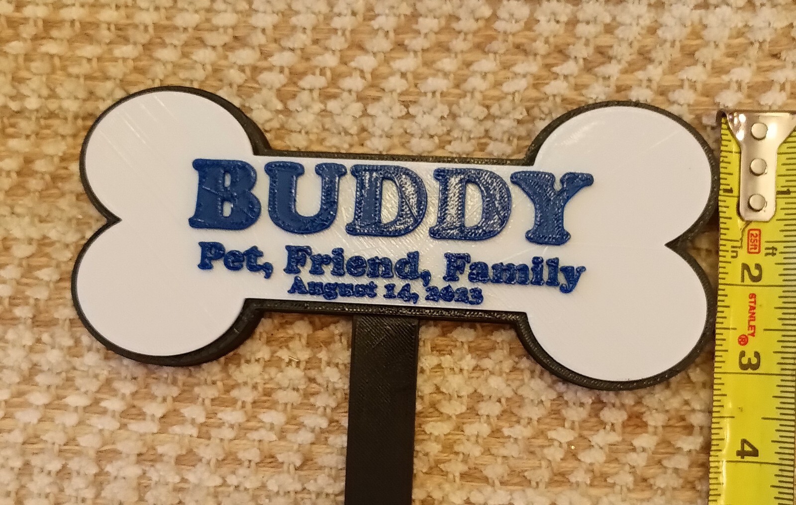 Personalized Pet Burial/Memorial Marker. Heavy-duty 3D Printed. Free Shipping!