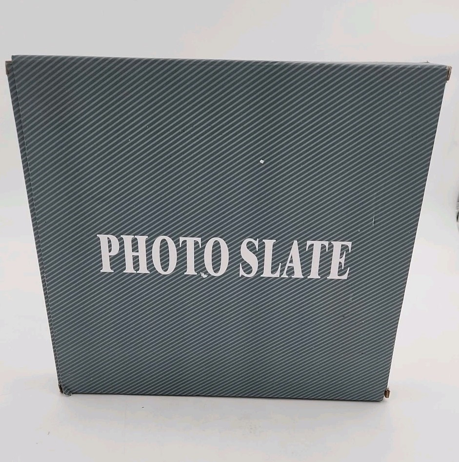 Memorial Slate Stone Gift For Loss Sympathy Dark Gray with Stand 7.4″ D Feather