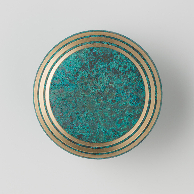 Kanata Peacock Blue Small Keepsake Urn for Human Ashes Brass
