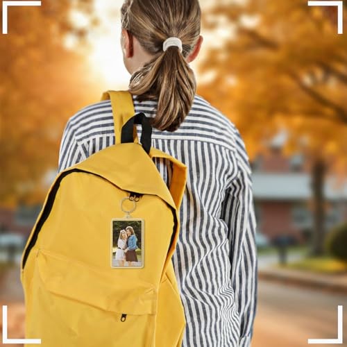 6PCS Acrylic Photo Frame Keychain Holder, 2 Size Personalized Custom Picture