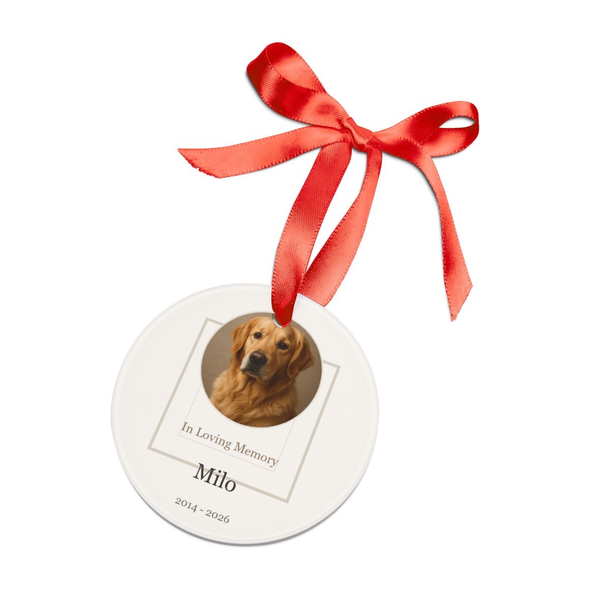 Custom Pet Memorial Ornament From Photo – Personalized Dog Cat Gift