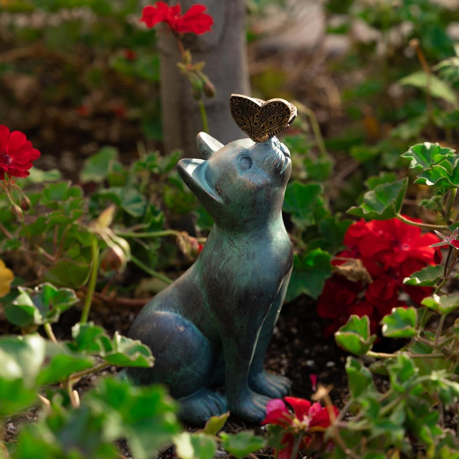 Iheartcats Cat Memorial Figurine with Butterfly – Cat Statue Pet Memorial Gifts