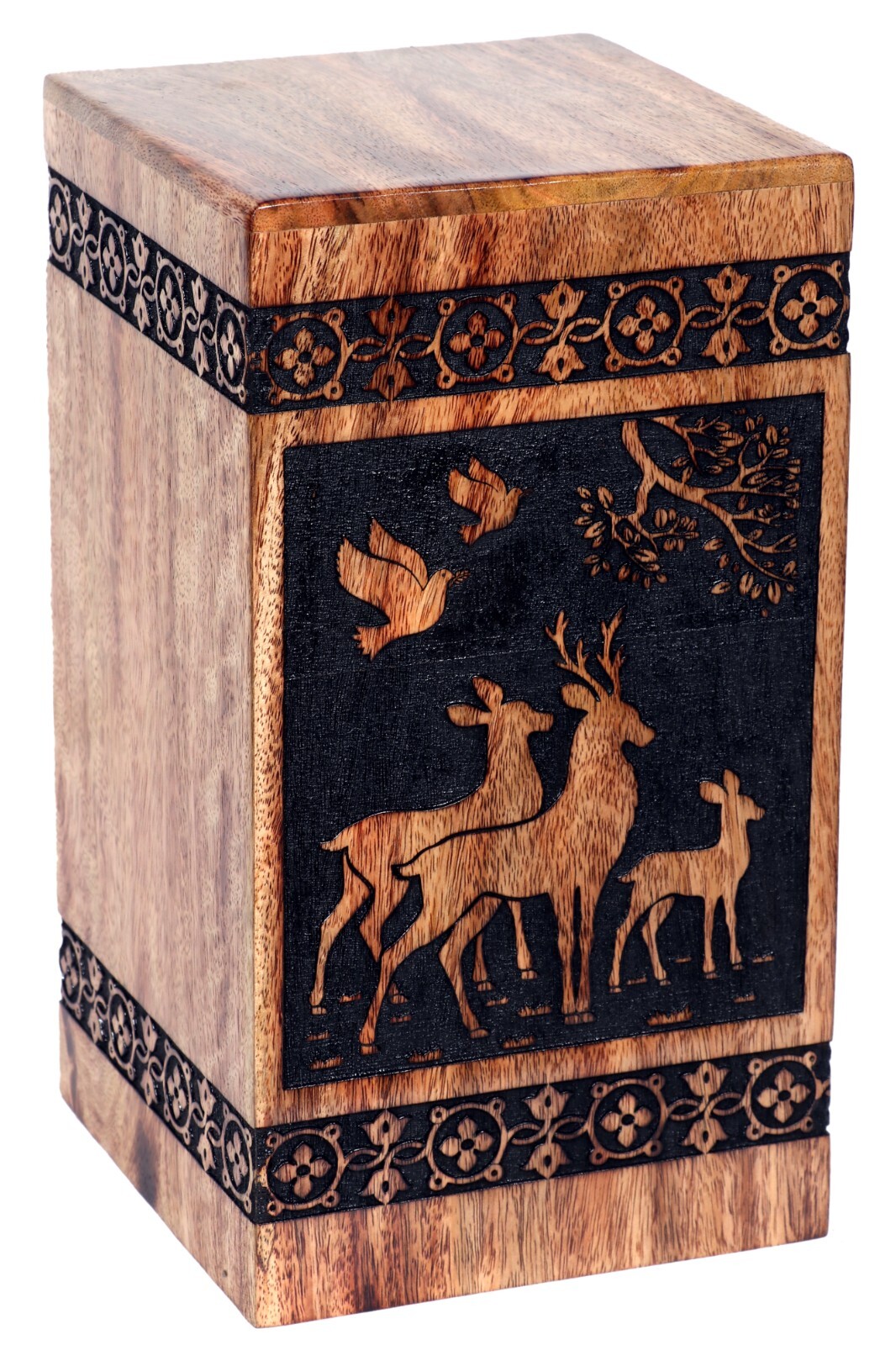 Human Ashes Adult Male Female, Wooden Urns Box Mango Wood Urns