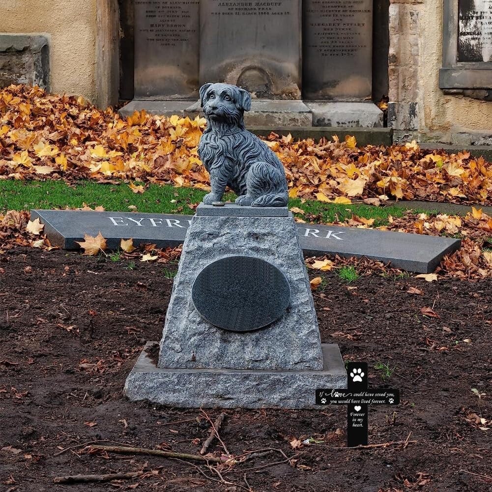Pet Memorial Garden Cross Stake Pet Loss Dog Puppy Cat Grave Marker Inscription