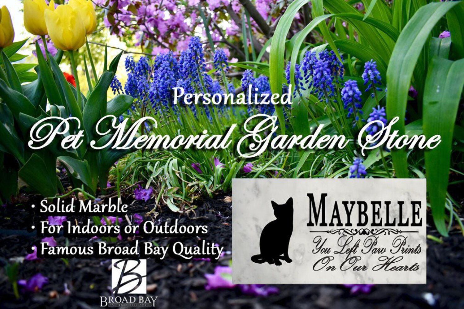 Cat Memorial Stone Plaque Personalized You Left Paw Prints On My Heart