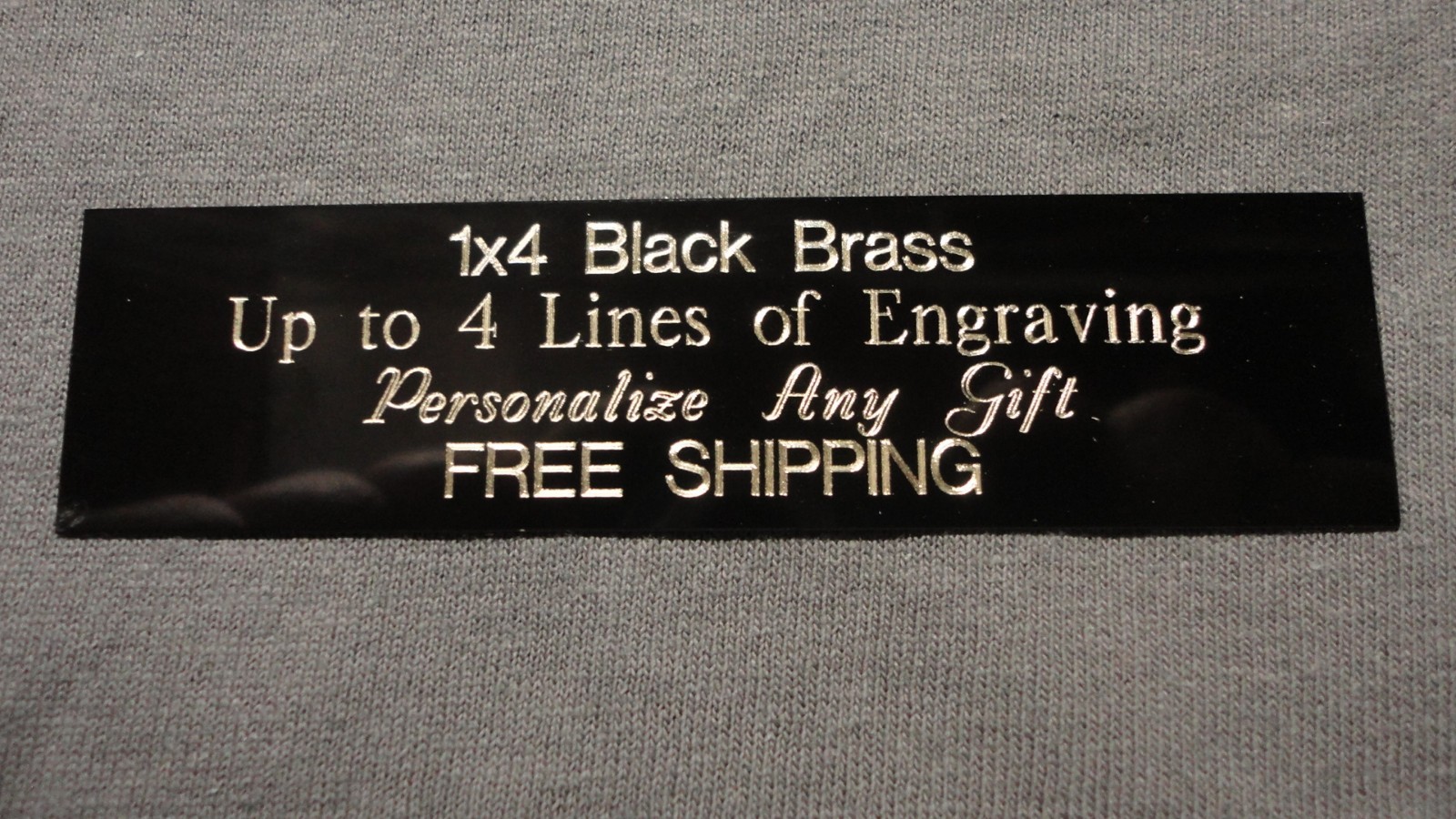 1×4 Custom Engraved Black Brass Plate Picture Plaque Name Tag Trophy Flag Pet