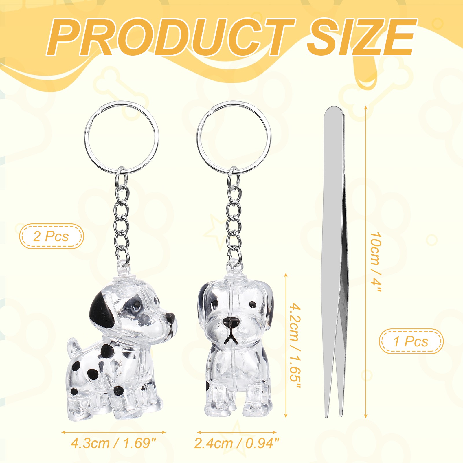 2Pcs Dog Hair Collector Keychain with Tweezers Style 2